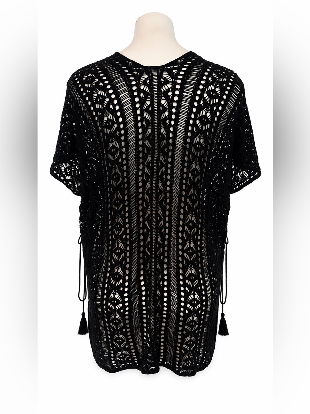 💥2/$10💥 Black Crochet Swim Cover-Up Tunic - Picture 3 of 6